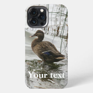 Grey duck on dark the lake iPhone 13 pro max case