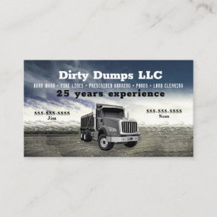 Grey Dump Truck Business Card