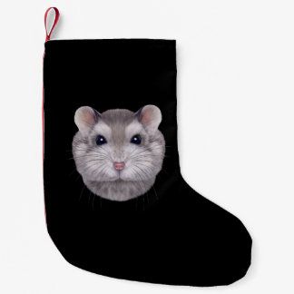 Grey Dwarf Hamster Face Small Christmas Stocking