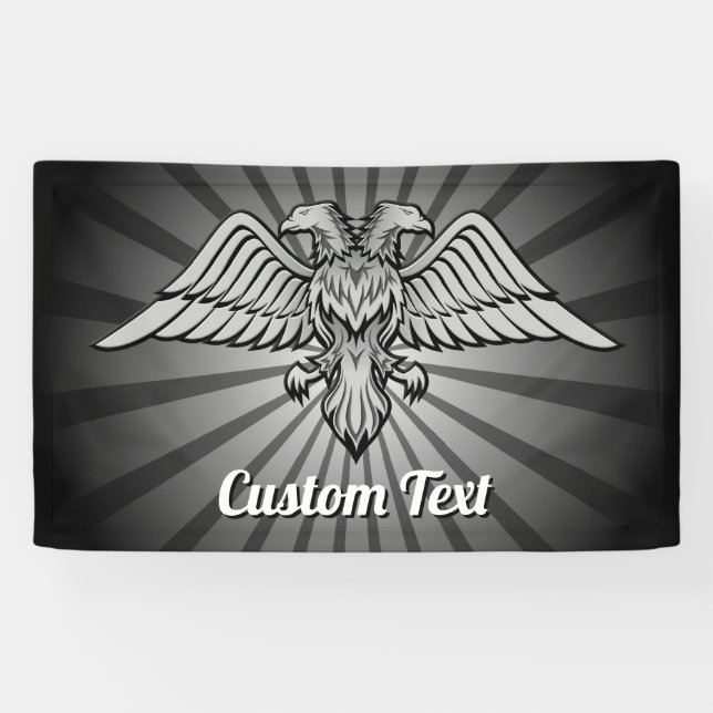 Grey Eagle with two Heads Banner (Horizontal)