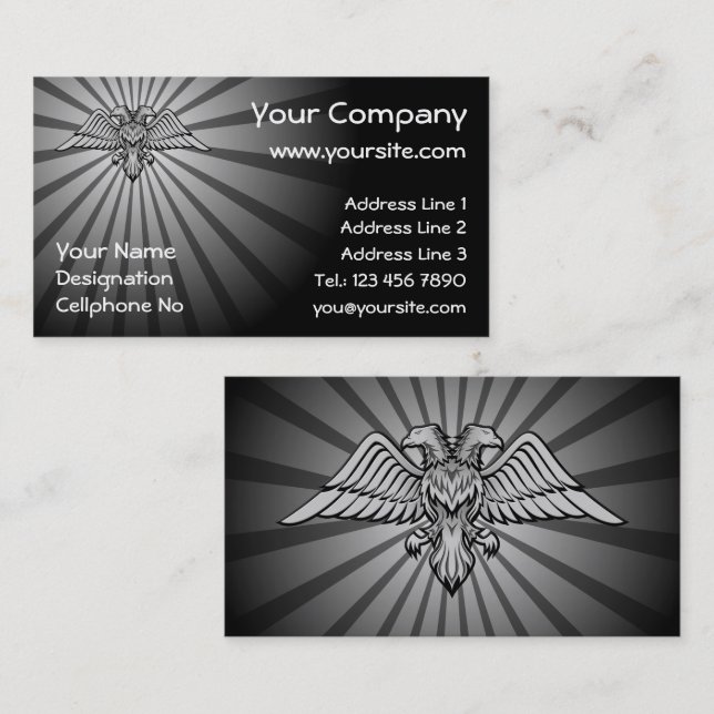 Grey eagle with two heads business card (Front/Back)