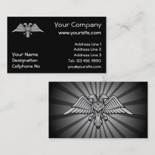 Grey eagle with two heads business card