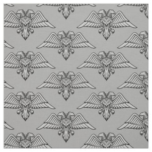 Grey Eagle with two Heads Fabric