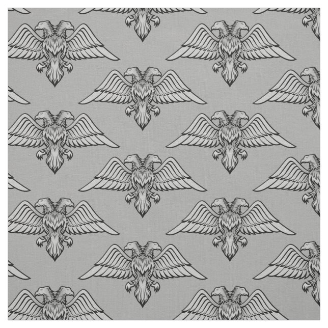 Grey Eagle with two Heads Fabric (Swatch)