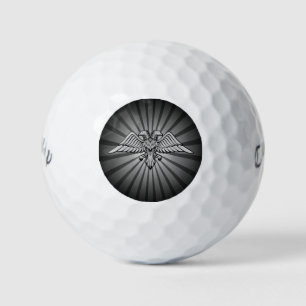 Grey eagle with two heads golf balls