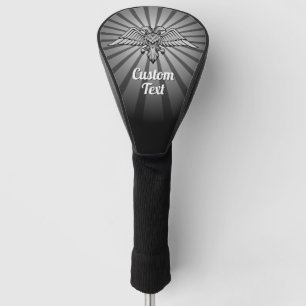 Grey Eagle with two Heads Golf Head Cover