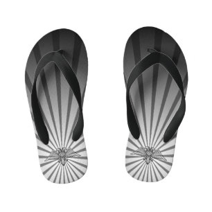 Grey eagle with two heads kid's flip flops