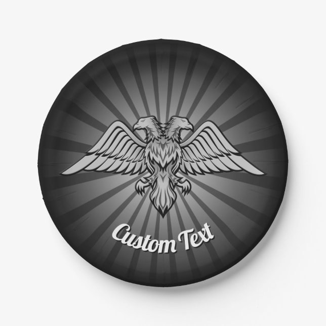 Grey Eagle with two Heads Paper Plates (Front)