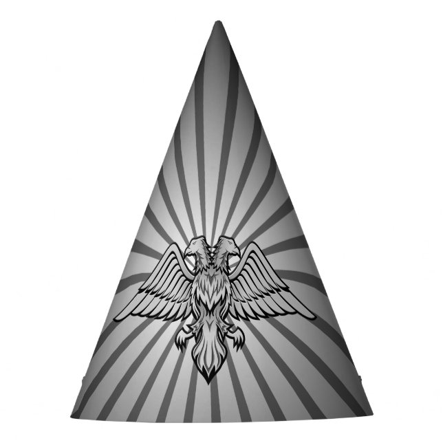 Grey eagle with two heads party hat (Front)