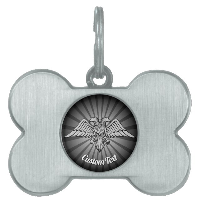 Grey Eagle with two Heads Pet Tag (Front)
