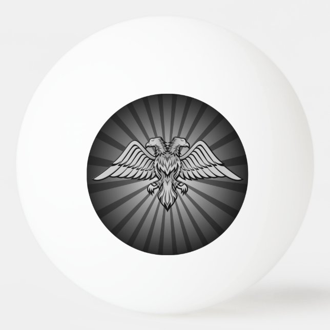 Grey eagle with two heads ping pong ball (Front)