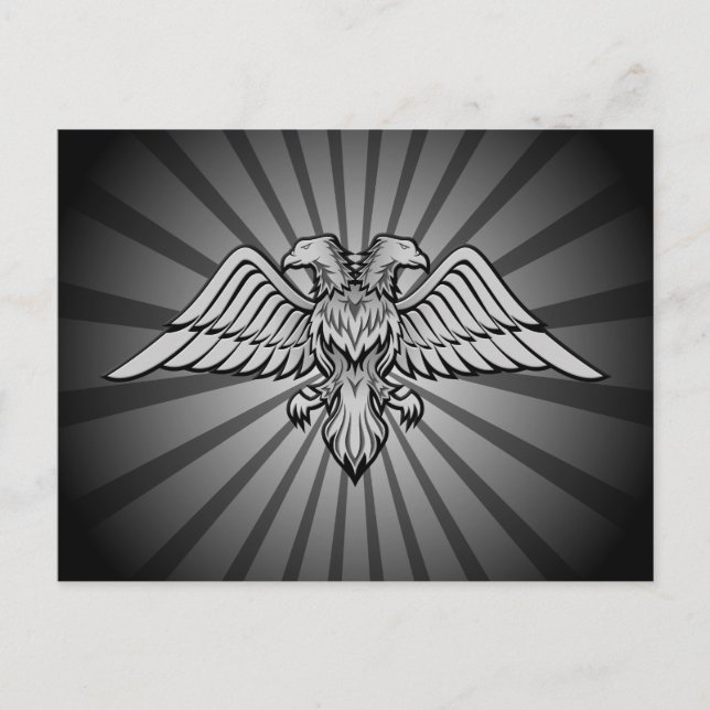 Grey eagle with two heads postcard (Front)