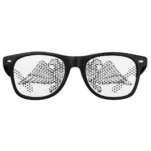 Grey eagle with two heads retro sunglasses