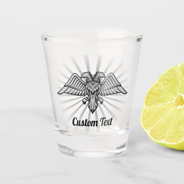 Grey Eagle with two Heads Shot Glass (Front)