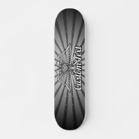 Grey Eagle with two Heads Skateboard