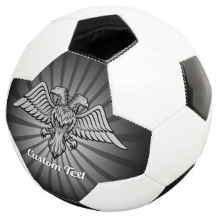 Grey Eagle with two Heads Soccer Ball