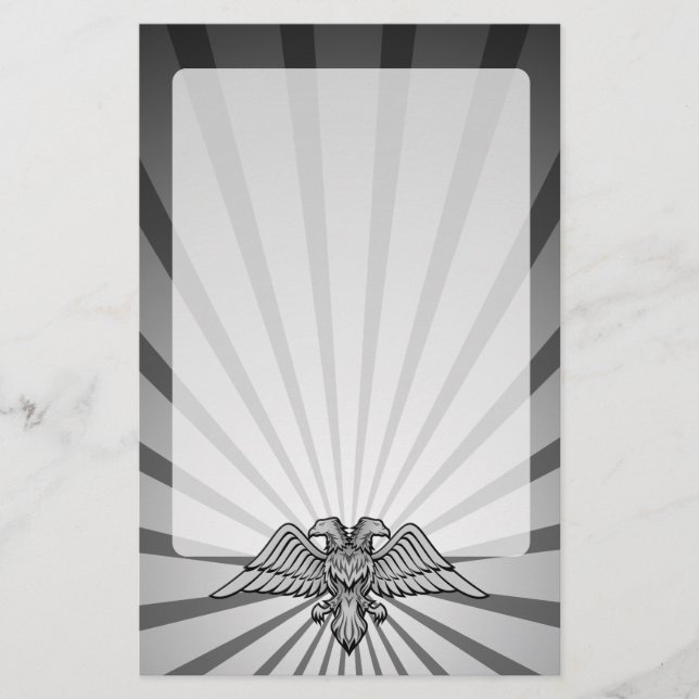 Grey eagle with two heads stationery (Front)