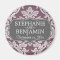 Grey & Eggplant Damask Pattern Wedding Favour