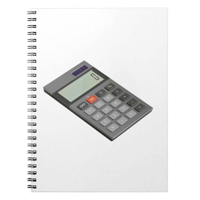 Grey electronic calculator notebook (Front)