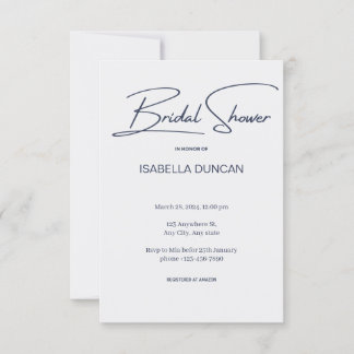 Grey Elegance Bridal Shower Invitation