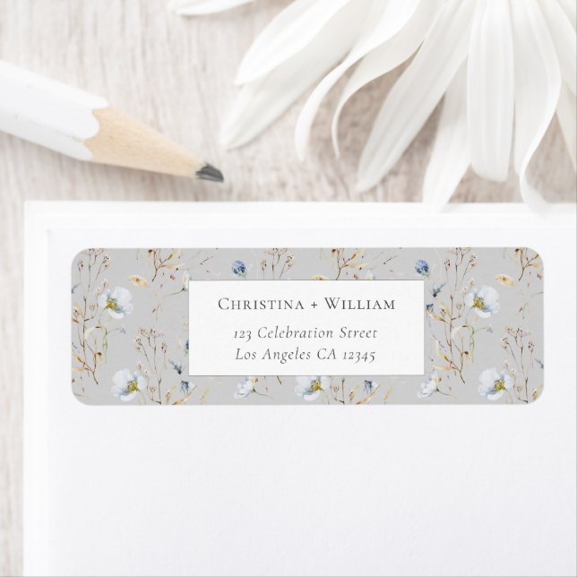 Grey Elegant Fleur sauvage d'hiver Adresses Mariag (En situation)