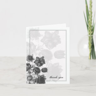 Grey Elegant Flower Wedding Cards