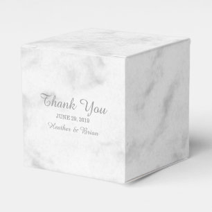 Grey Elegant Marble Wedding Favor Box