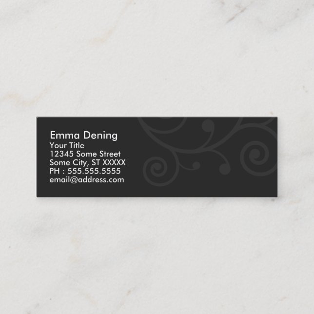 Grey Elegant Mini Business Card (Front)