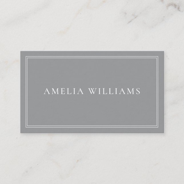 Grey Elegant Minimalist Professional Business Card (Front)