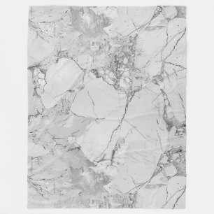 Grey Elegant Swirls Marble Texture All-Over Print Fleece Blanket