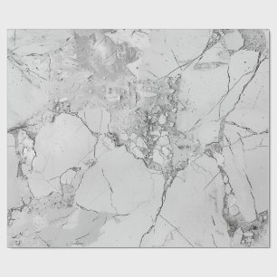 Grey Elegant Swirls "Marble Texture" Wrapping Pape Paper