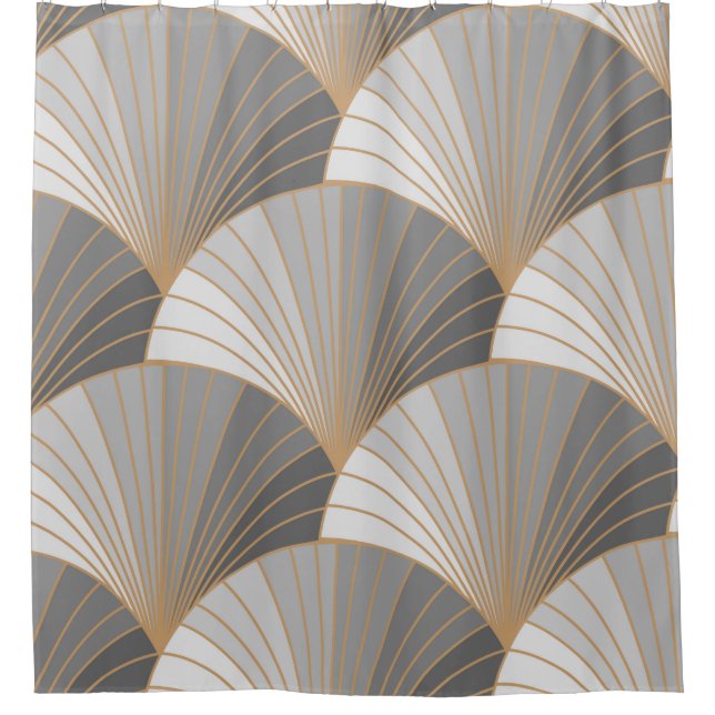 Grey elements with gold outline. seamless pattern. (Front)