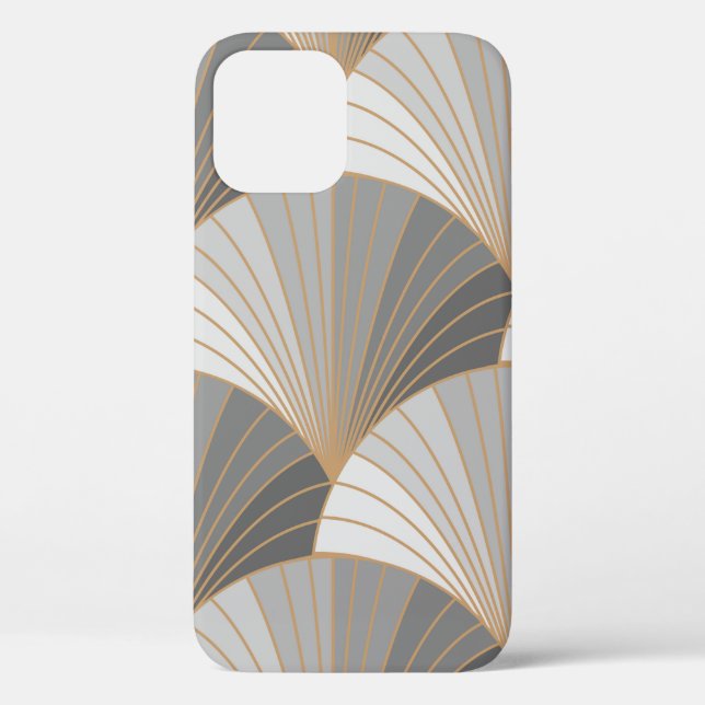 Grey elements with gold outline. seamless pattern. Case-Mate iPhone case (Back)