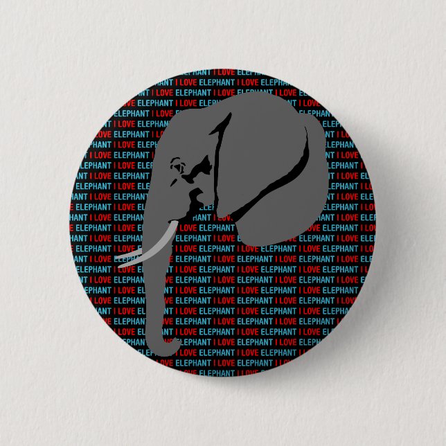 Grey Elephant 2 Inch Round Button (Front)