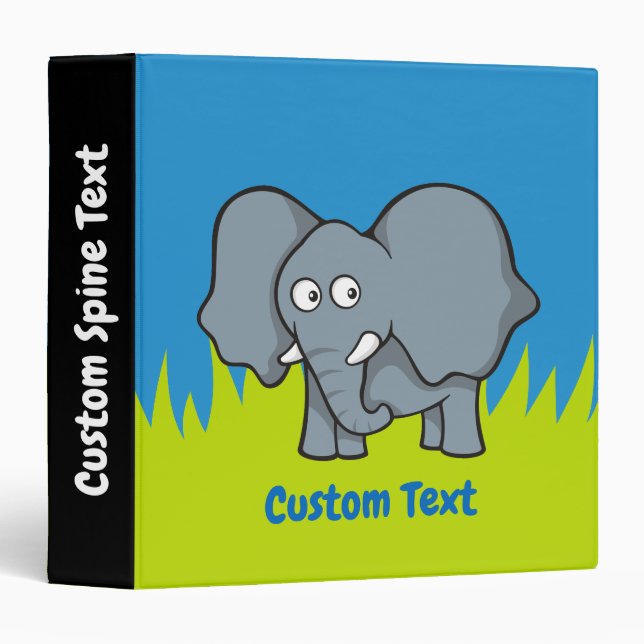 Grey elephant cartoon binder (Front/Spine)