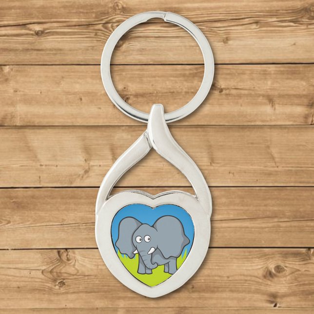 Grey elephant cartoon keychain (Creator Uploaded)