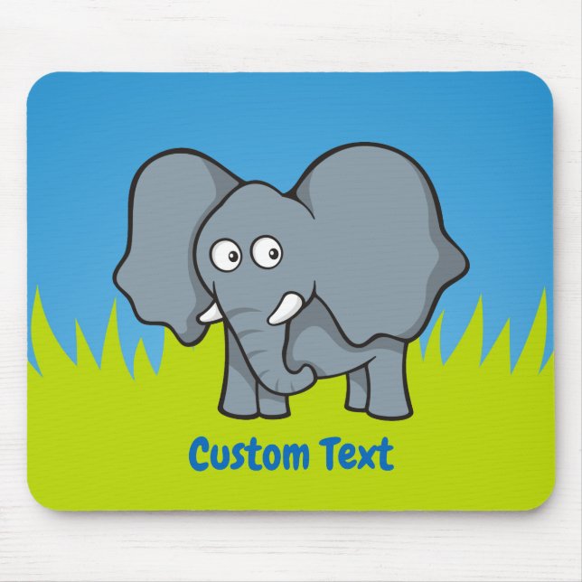 Grey elephant cartoon mouse pad (Front)