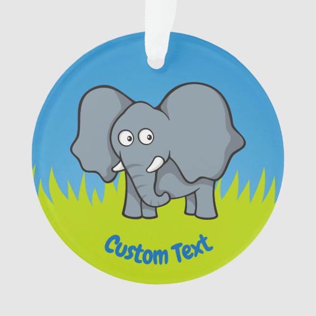 Grey elephant cartoon ornament (Front)