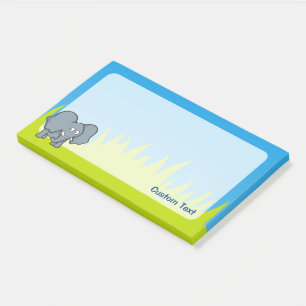 Grey Elephant Cartoon Post-it Notes