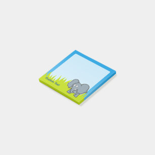 Grey Elephant Cartoon Post-it Notes
