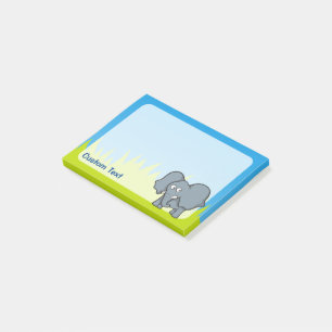 Grey Elephant Cartoon Post-it Notes