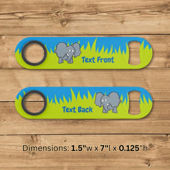 Grey elephant cartoon speed bottle opener (Creator Uploaded)
