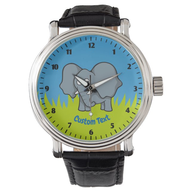 Grey elephant cartoon watch (Front)