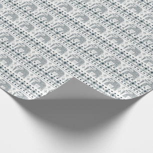 Grey Elephant Design Wrapping Paper