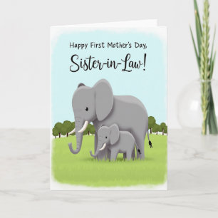Grey Elephant Mothers Day Card