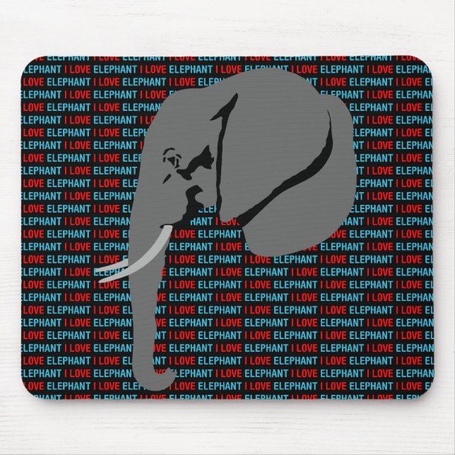 Grey Elephant Mouse Pad (Front)