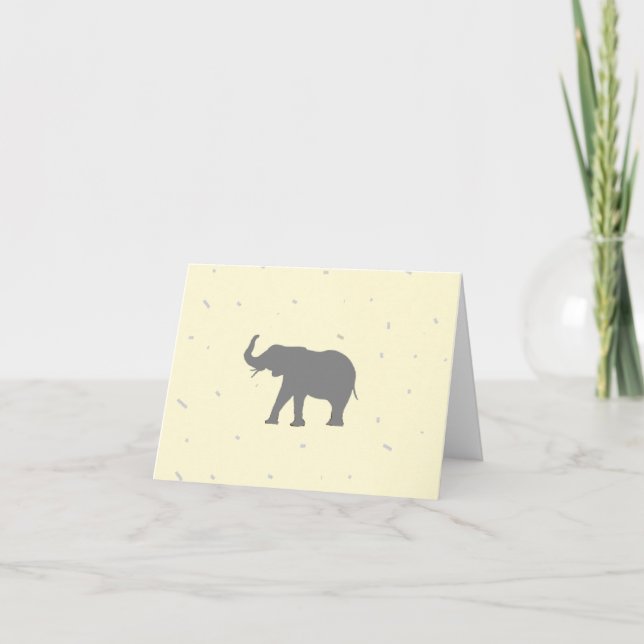 Grey elephant silhouette card (Front)