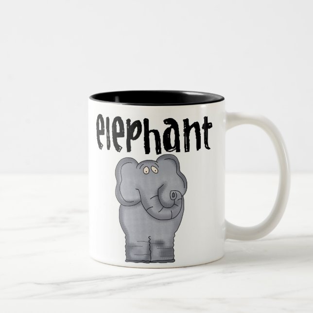 Grey Elephant Two-Tone Coffee Mug (Right)