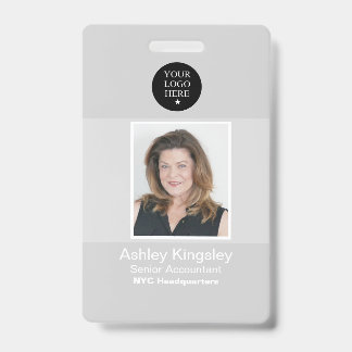 Grey Employee Photo Badge Corporate Security