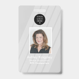 Grey Employee Photo Badge Corporate Security